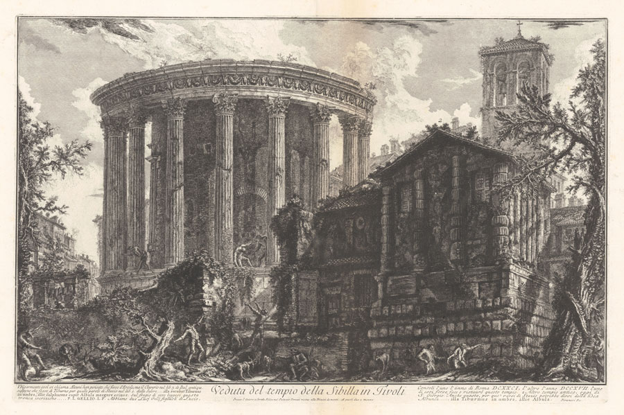 Giovanni Battista Piranesi, Veduta del Tempio della Sibilla in Tivoli from the series Vedute di Roma 1760&ndash; 78, etching and engraving; state i/v, Colin Holden Charitable Trust