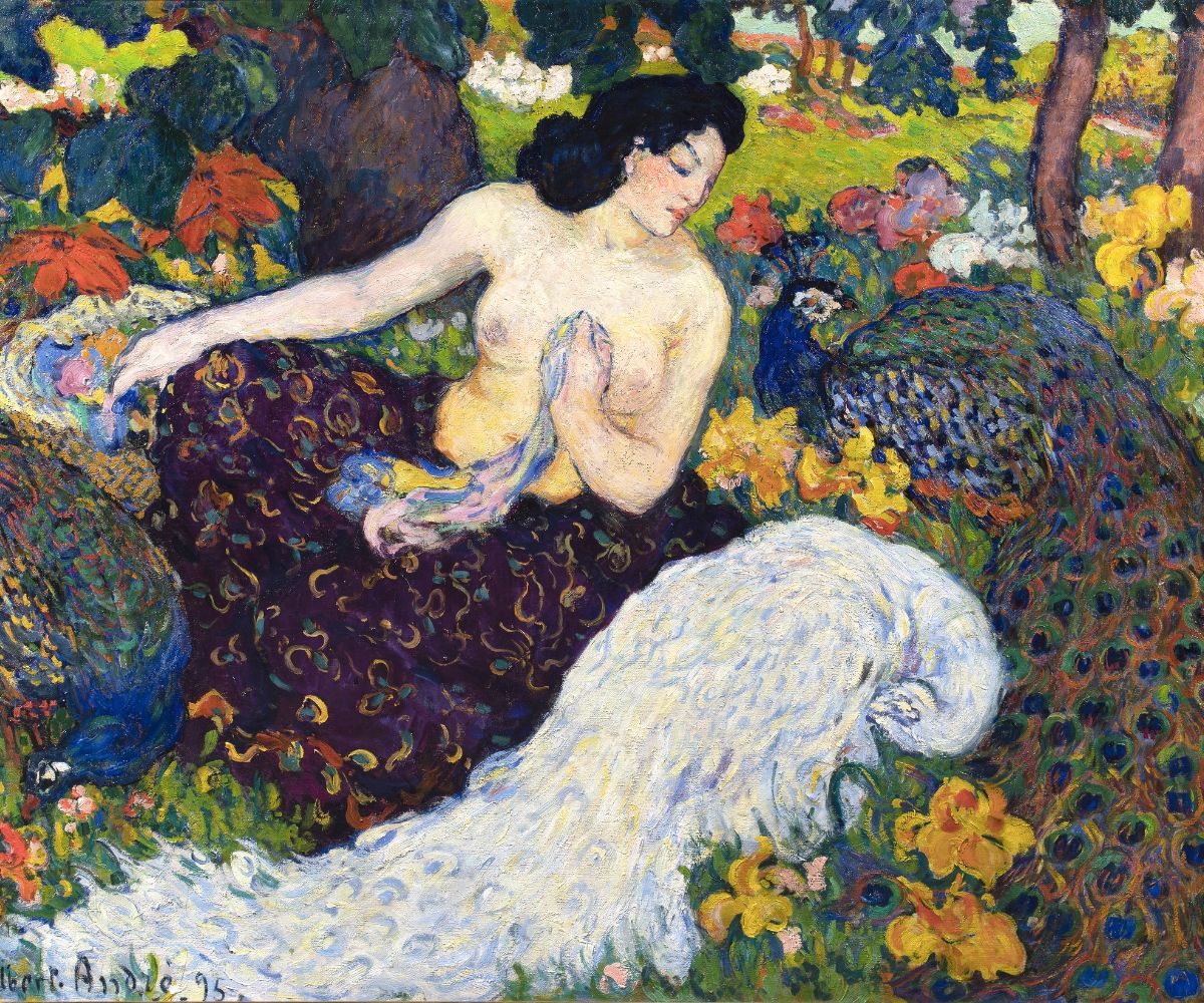 Albert Andre, La Femme aux paons, 1895, Oil on Canvas, Private collection
