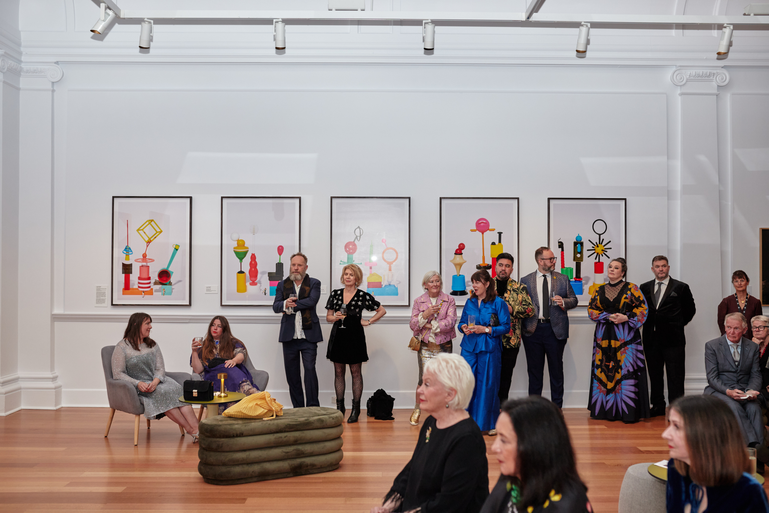 Guests listening to speeches at an event in Geelong Gallery